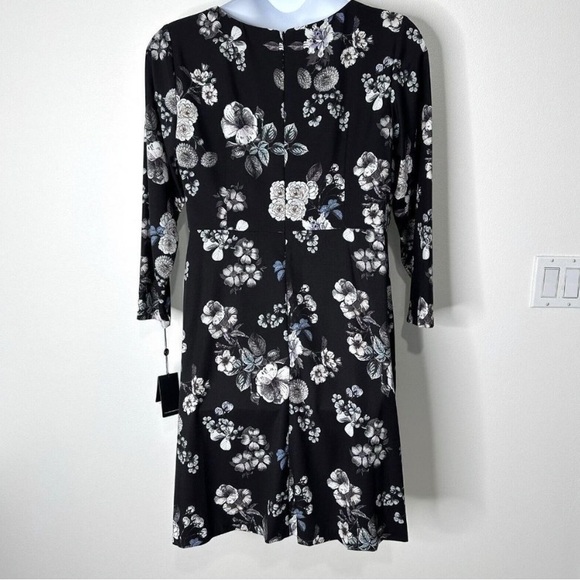Adrianna Papell Black Dress Etch Flora A-Line Size 14W NWT - Picture 6 of 8